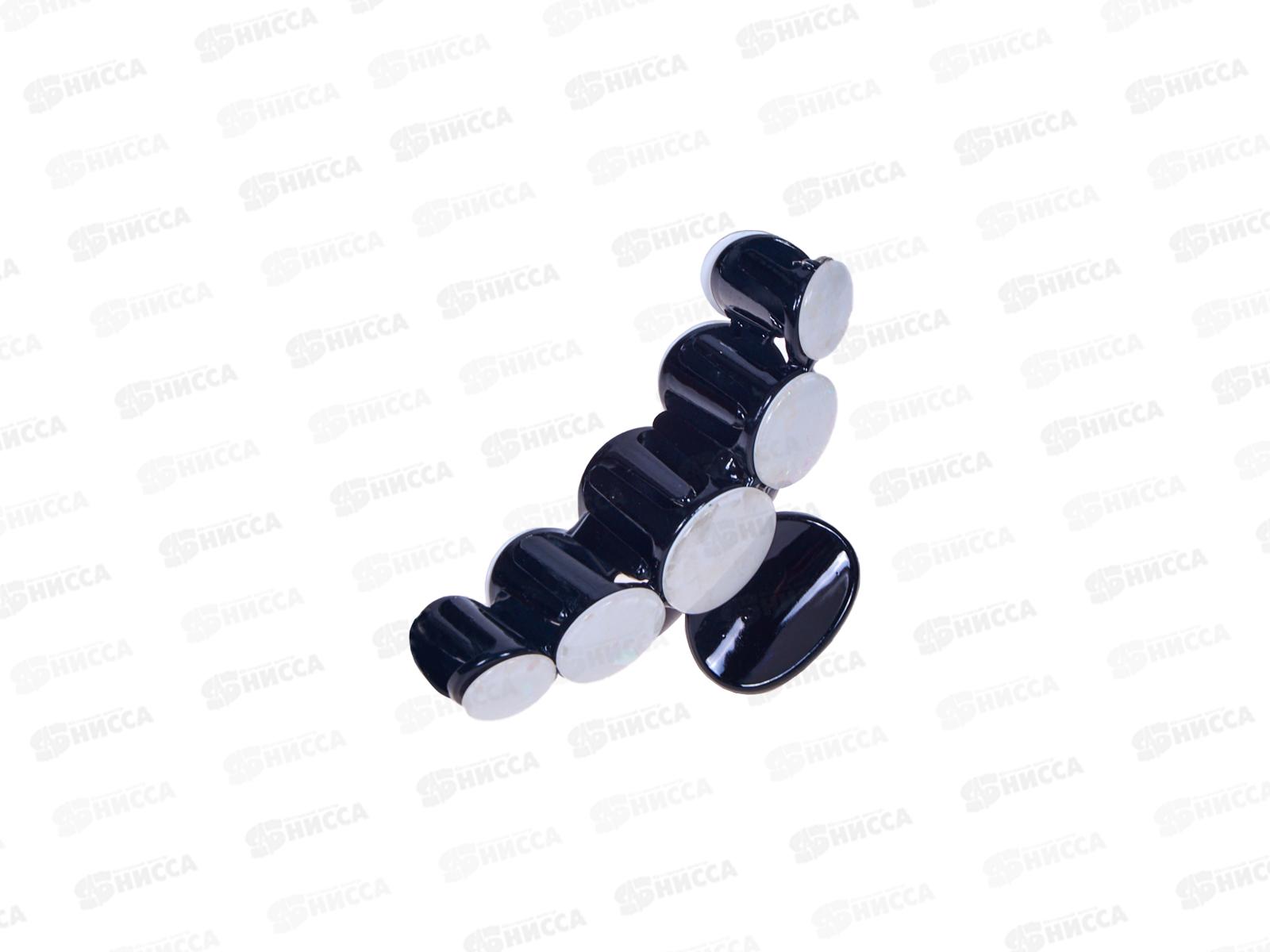 Краб пластиковый 10см черный перламутровые круги №9417