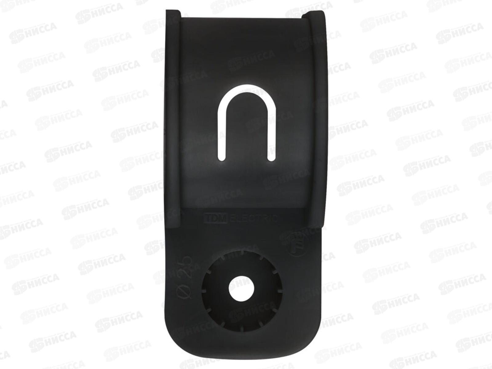 Крепеж-скоба для трубы 25 мм односторонняя для прямого монтажа, черная, 6113 *50/450