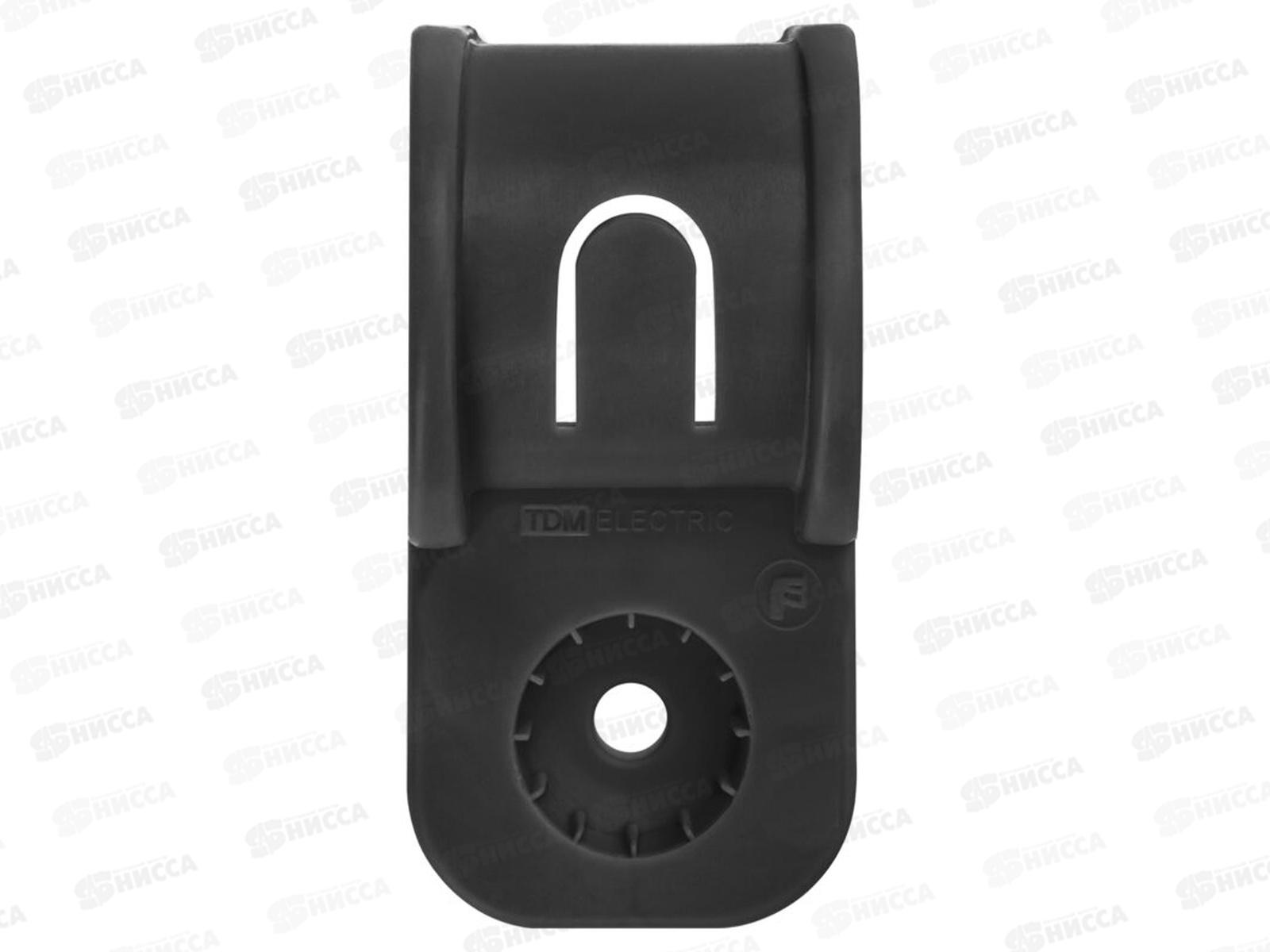 Крепеж-скоба для трубы 20 мм односторонняя для прямого монтажа, черная, 6112 *50/600