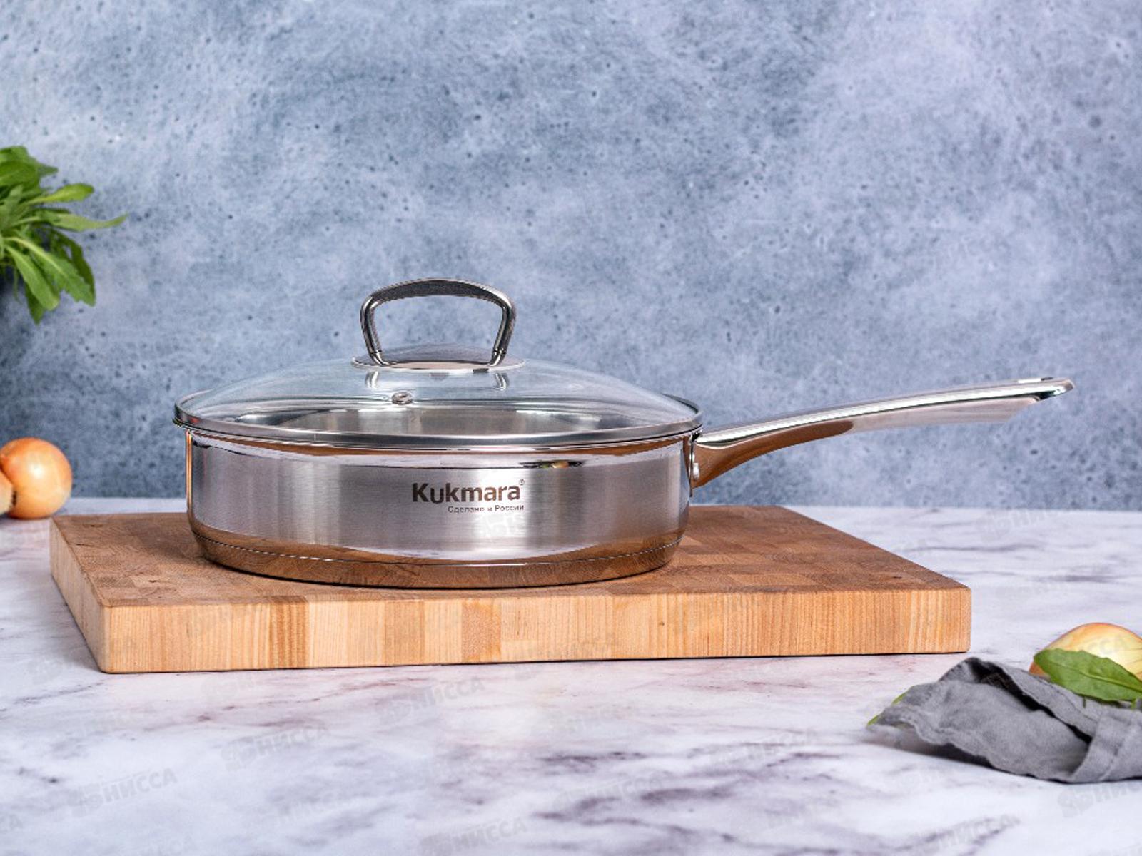 Сковорода &quotORION&quot 2,2л, д.24см, со стеклянной крышкой, ORN-FP2224G