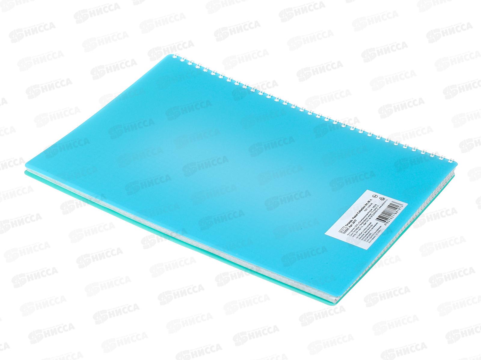 Тетрадь 96листов клетка  ПЛН А4 Pastel Collection Blue/Mint пл.обл., греб.,3417*10