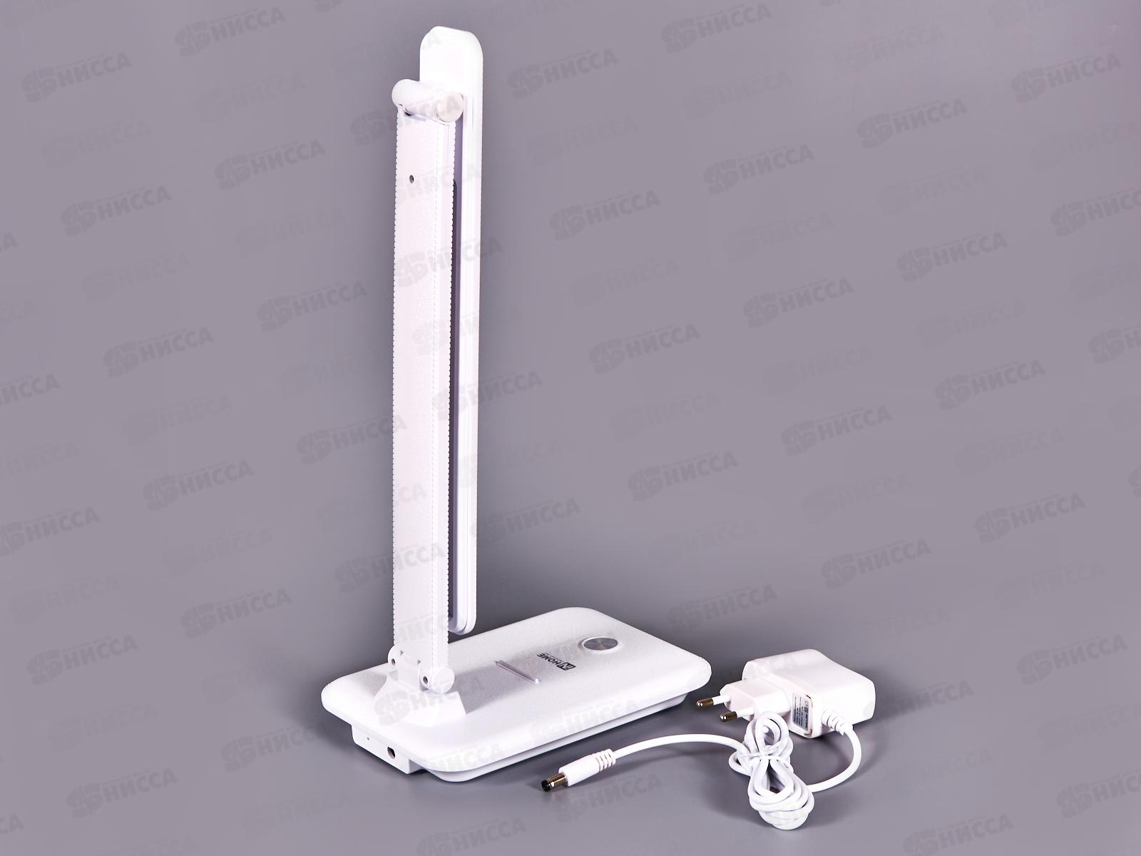 Лампа настольная светодиодная IN HOME ССО-06Б 12Вт сенсор, подставка под телефон, белая