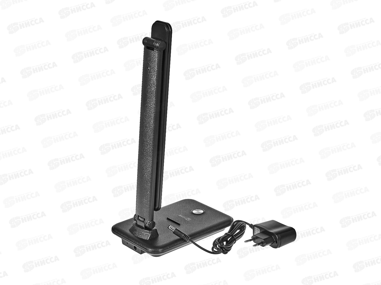 Лампа настольная светодиодная IN HOME ССО-06Ч 12Вт сенсор, подставка под телефон, черная