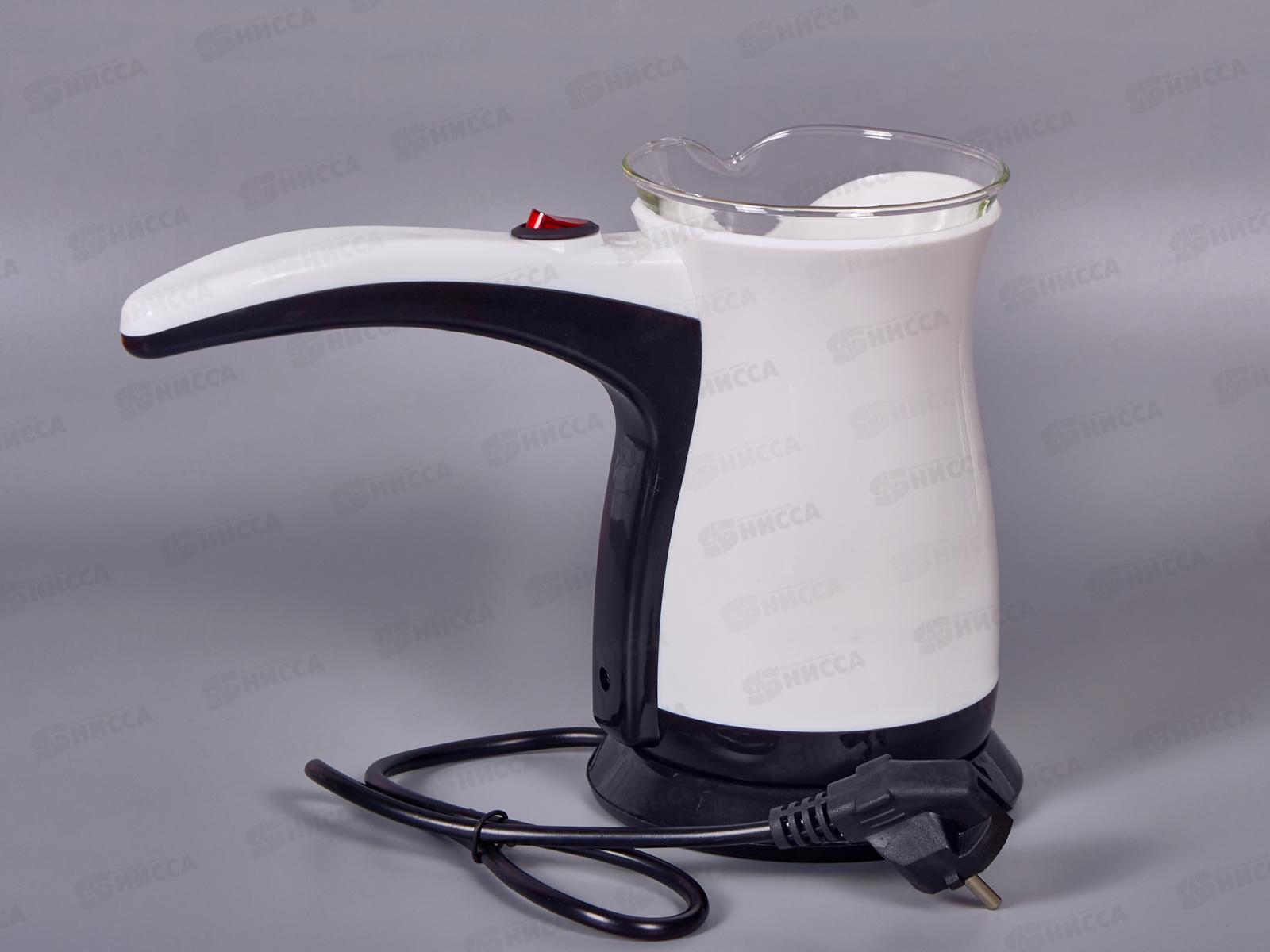 Турка электрическая SA-6118W 0,5 стекло+пластик