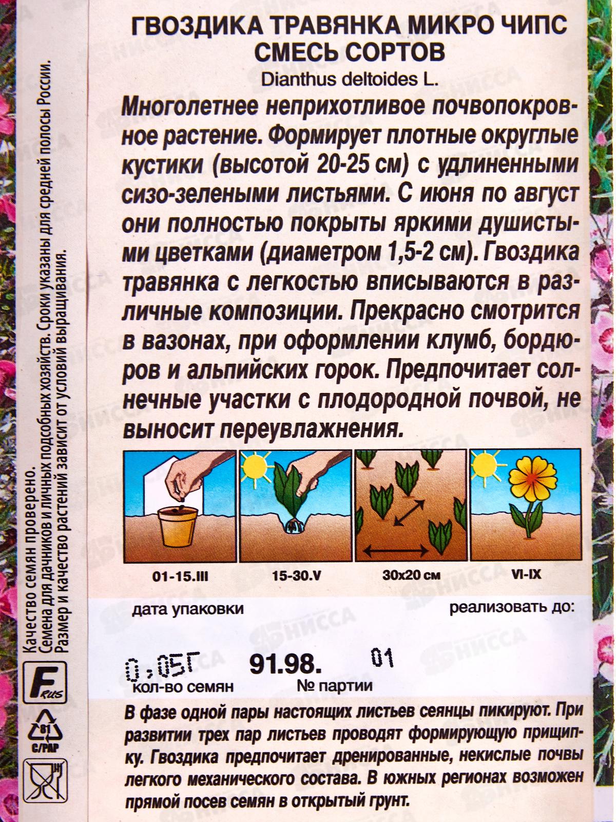 Гвоздика Микро чипс многолетняя смесь сортов *10 АЭЛИТА