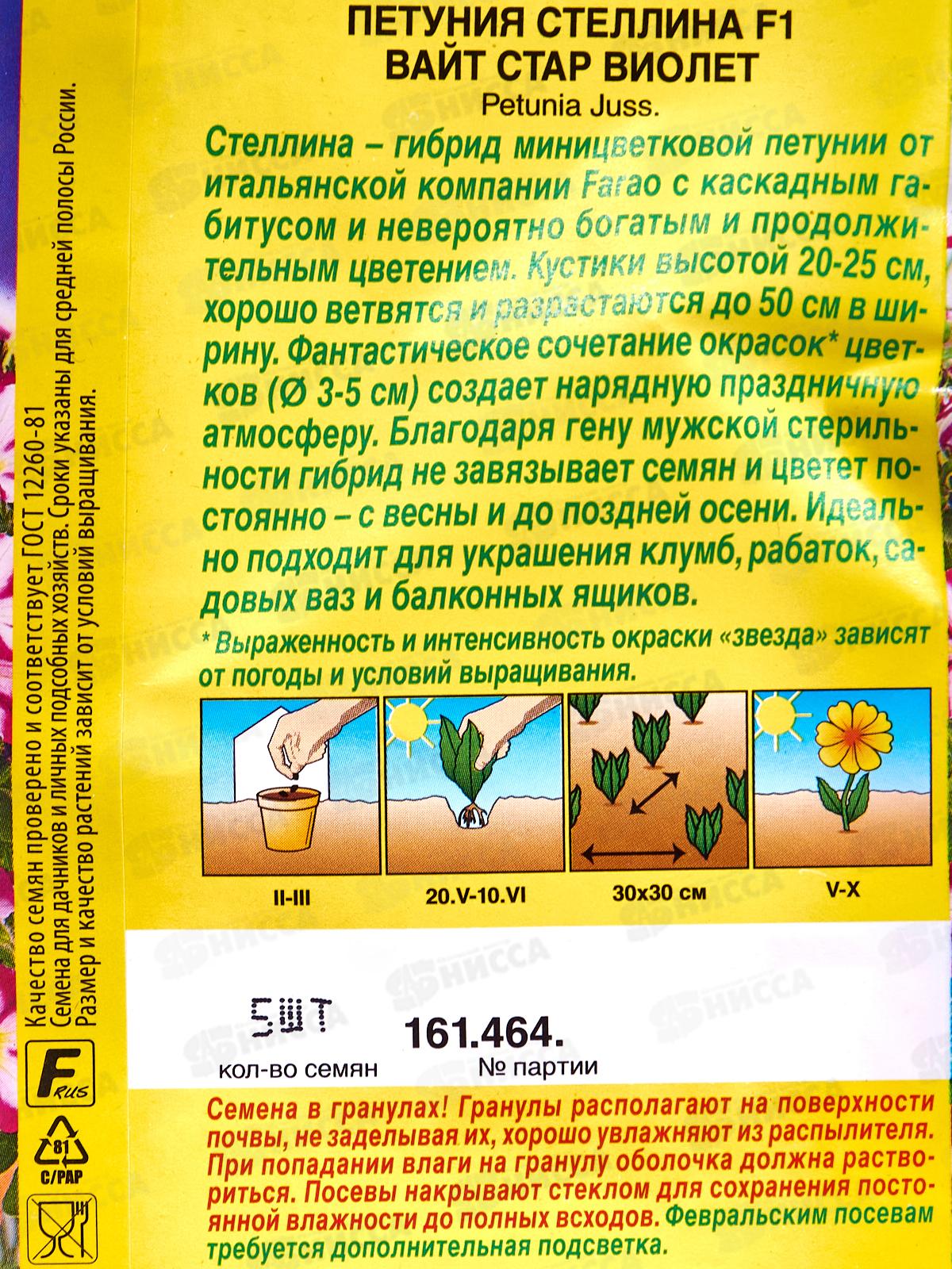 Петуния Стеллина F1 вайт стар виолет  *10 АЭЛИТА +