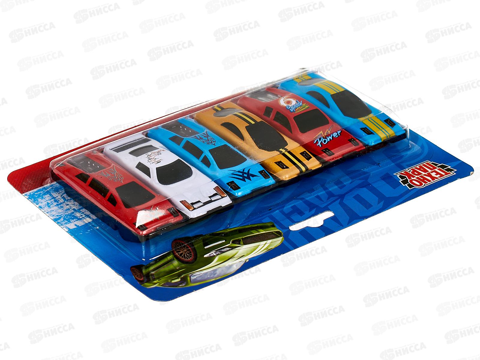 Машина &quotТЕХНОПАРК&quot металлическая ROAD RACING, 7,5см, 6шт, RR-SET-061-R,378982