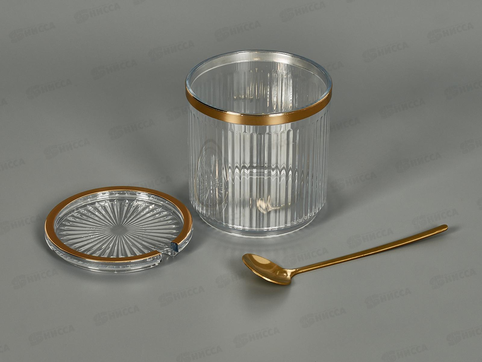 Банка для сыпучих продуктов с ложкой (белая), v=400мл, 9904671-4 *24