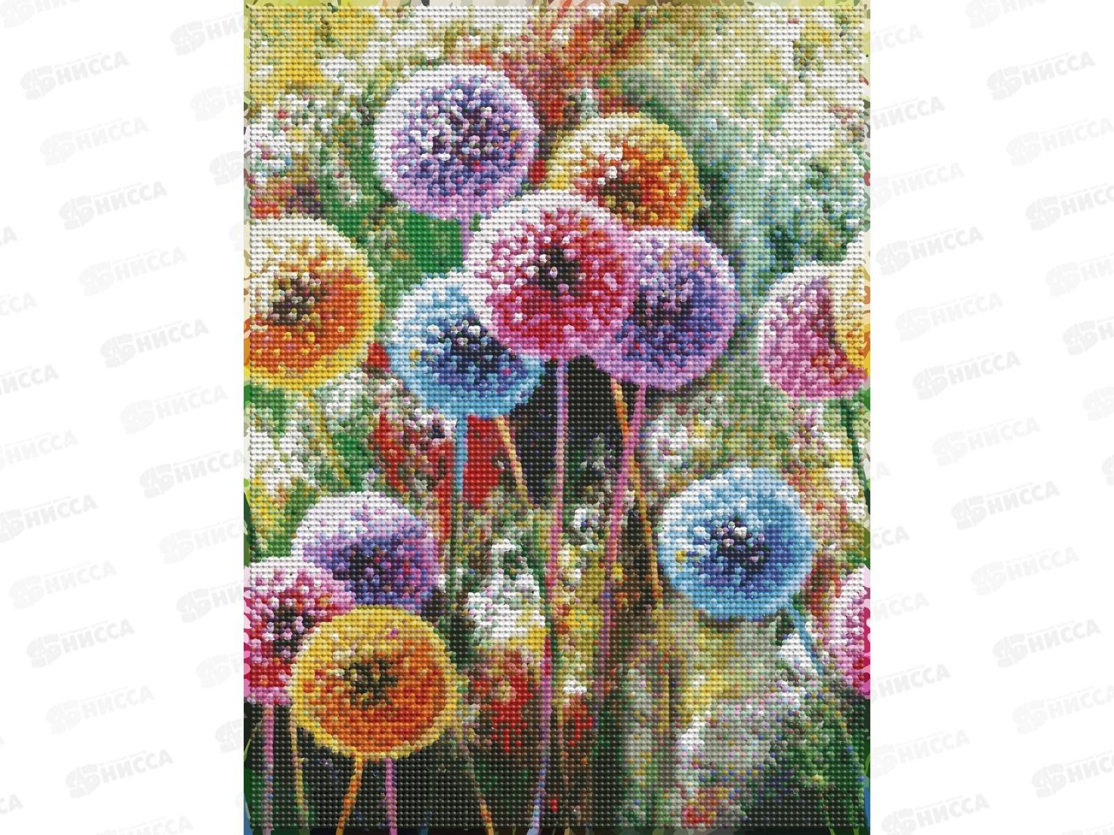 Алмазная мозаика (класс.) 30х40см Разноцветные одуванчики, НД-0408
