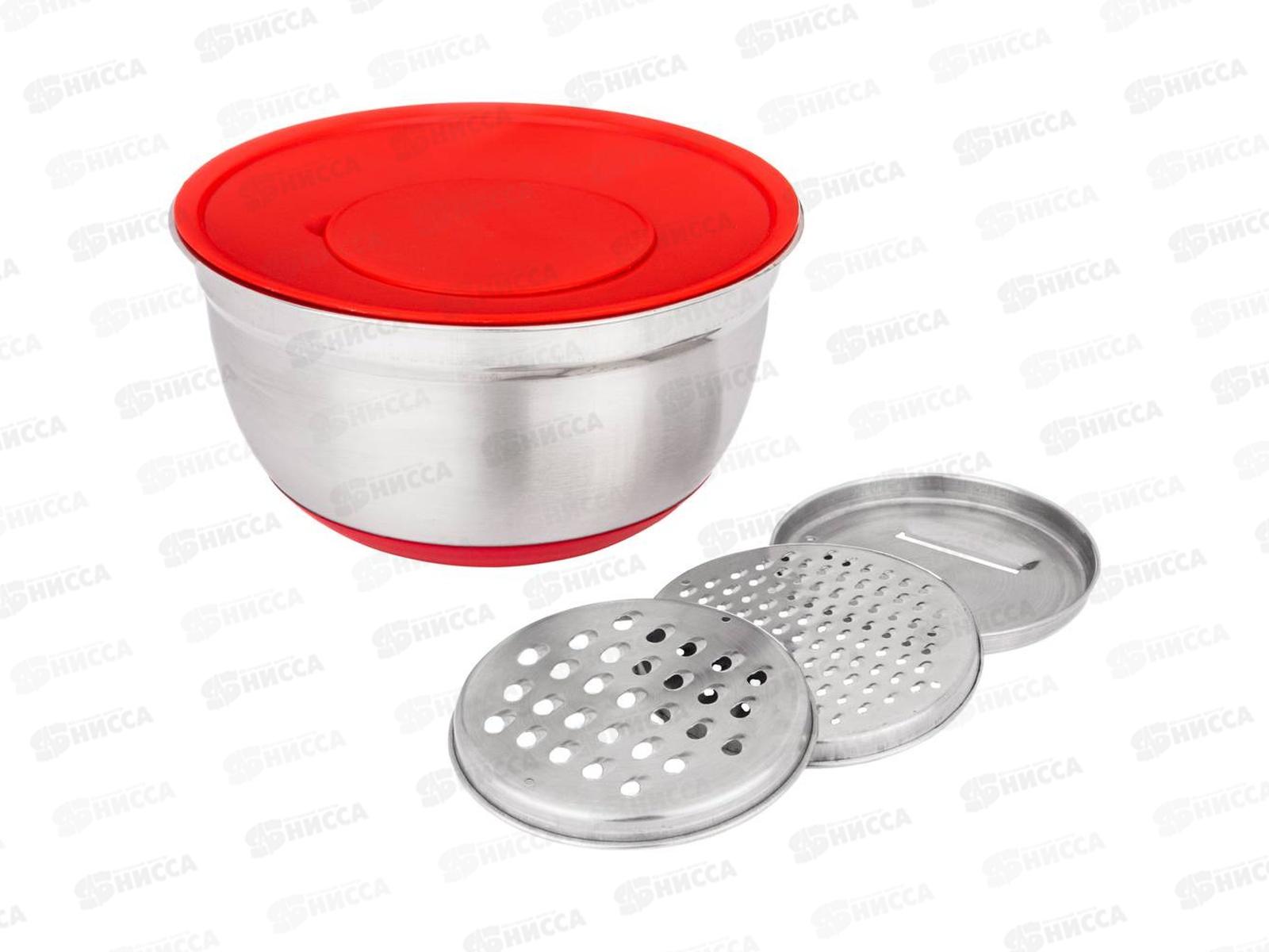 миска Agness 6в1 с крышкой с 3мя терками 24см 2,25л 880-127