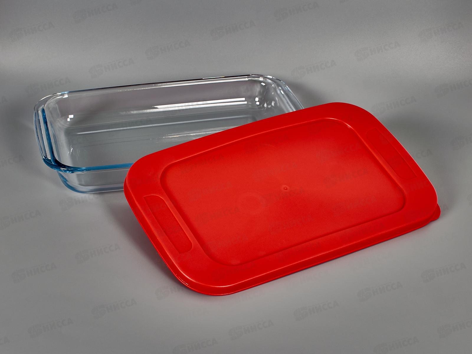 Форма для выпечки стекло с пластиковой крышкой SA-PT05-2200 2200мл