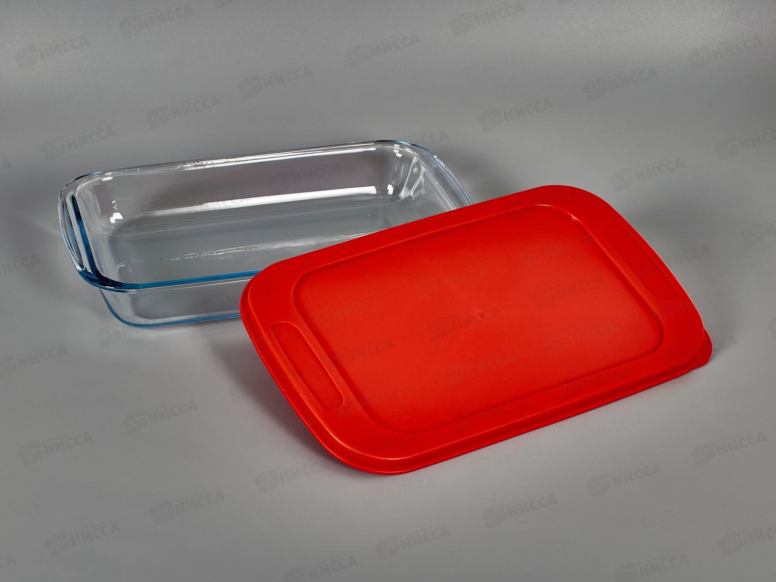 Форма для выпечки стекло с пластиковой крышкой SA-PT06-1600 1600мл