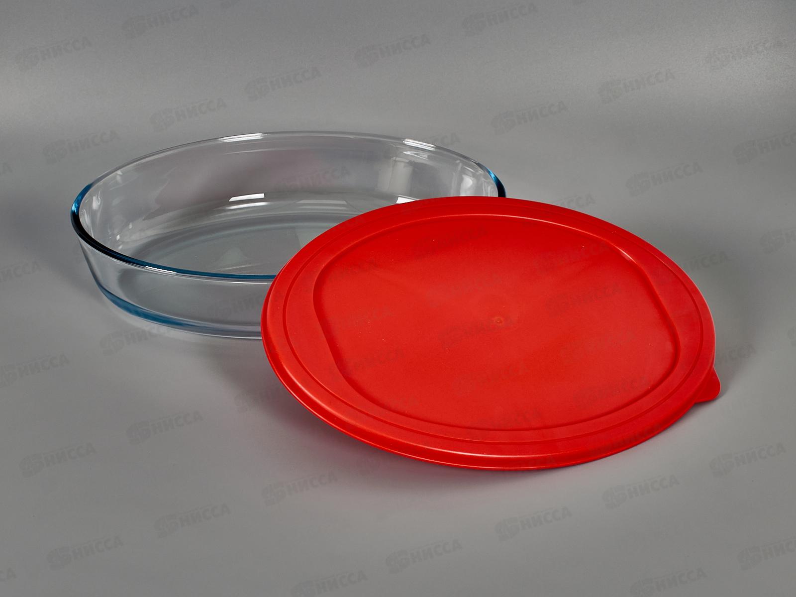 Форма для выпечки стекло с пластиковой крышкой SA-PT06-2400 2400мл