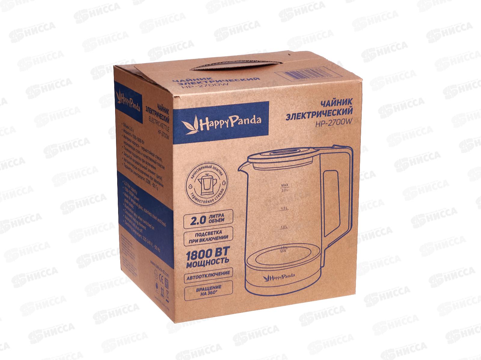 Чайник электрический HP-2700W 2,0л стекло точеч подсв