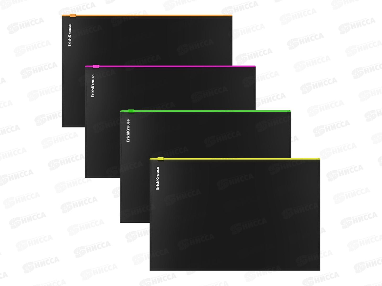 Папка на молнии EK А6 Matt Accent,не прозр.,асс, 54956 *12/240