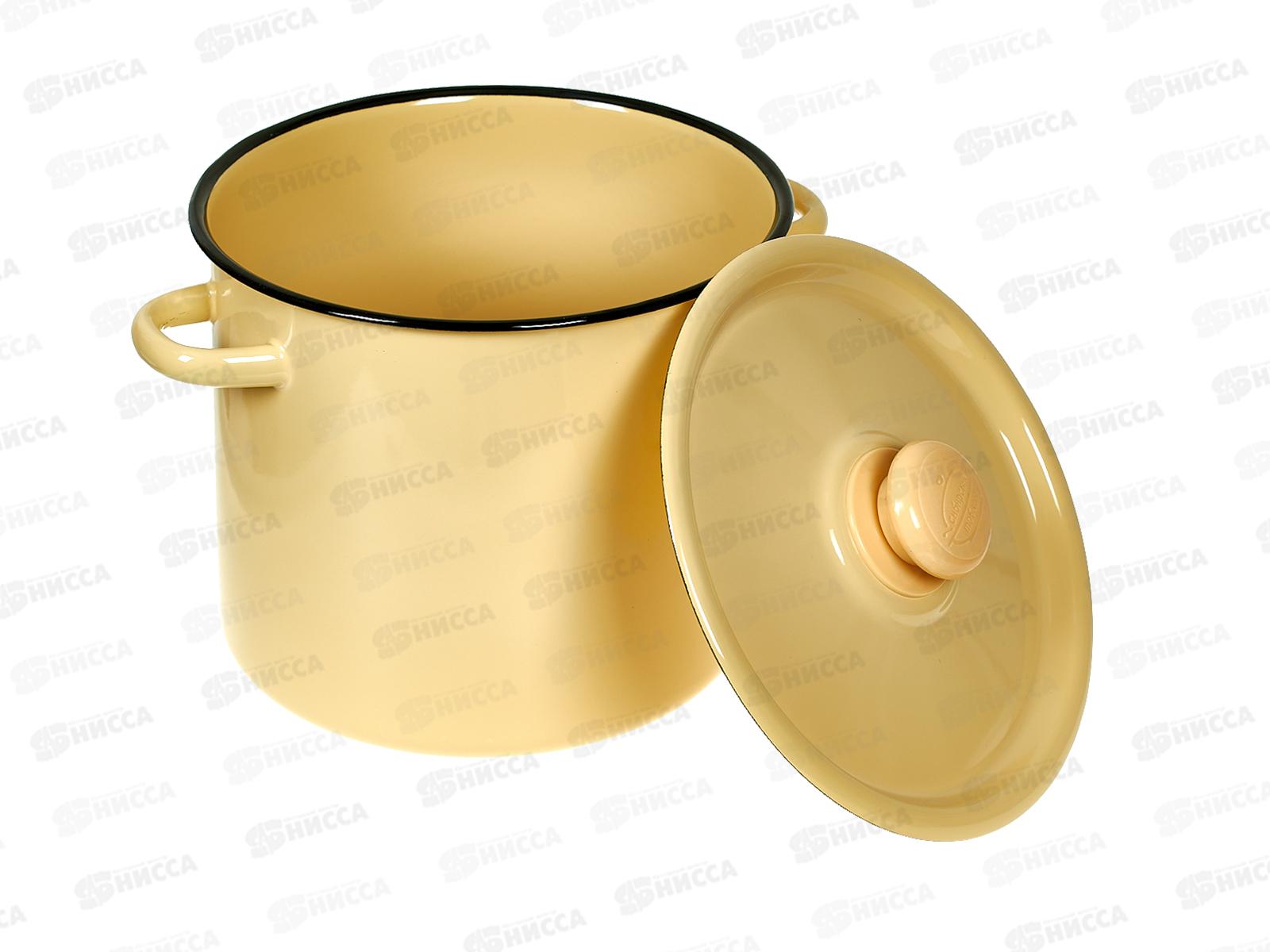 Кастрюля 5,5л цилиндрическая палевая с пластиковой кнопкой С41617.ЗП *4