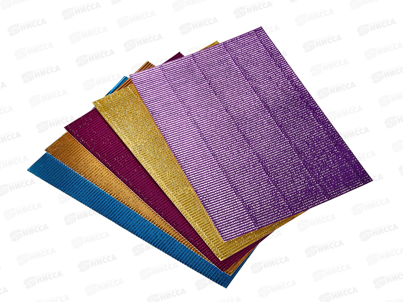 Цветной карт.MAZARI 5л. 5цв, А4 гофрир, цвет металлик, М-20303