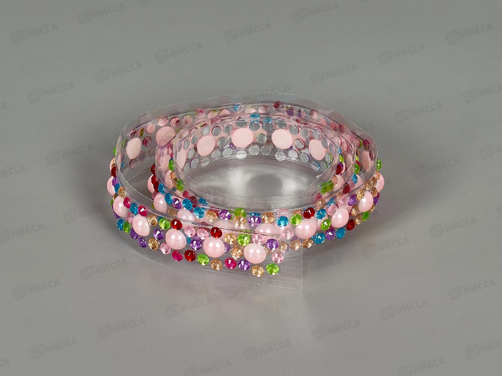 Скотч 1,5*50cм  декорат. MAZARI микс цвет со стразами., M-1339 *24