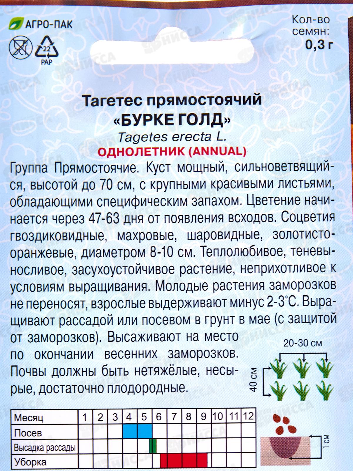 Тагетес Бурке Голд прямост 0,3г *10  АРТ