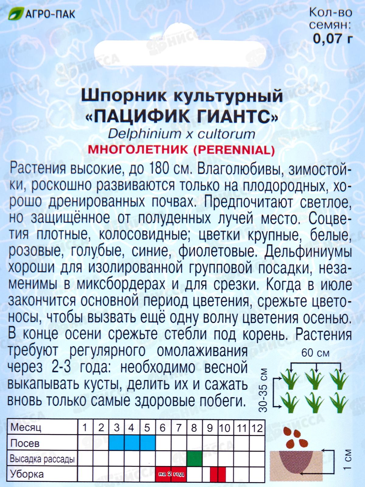 Шпорник Пацифик Гиантс культ 0,07г *10  АРТ +