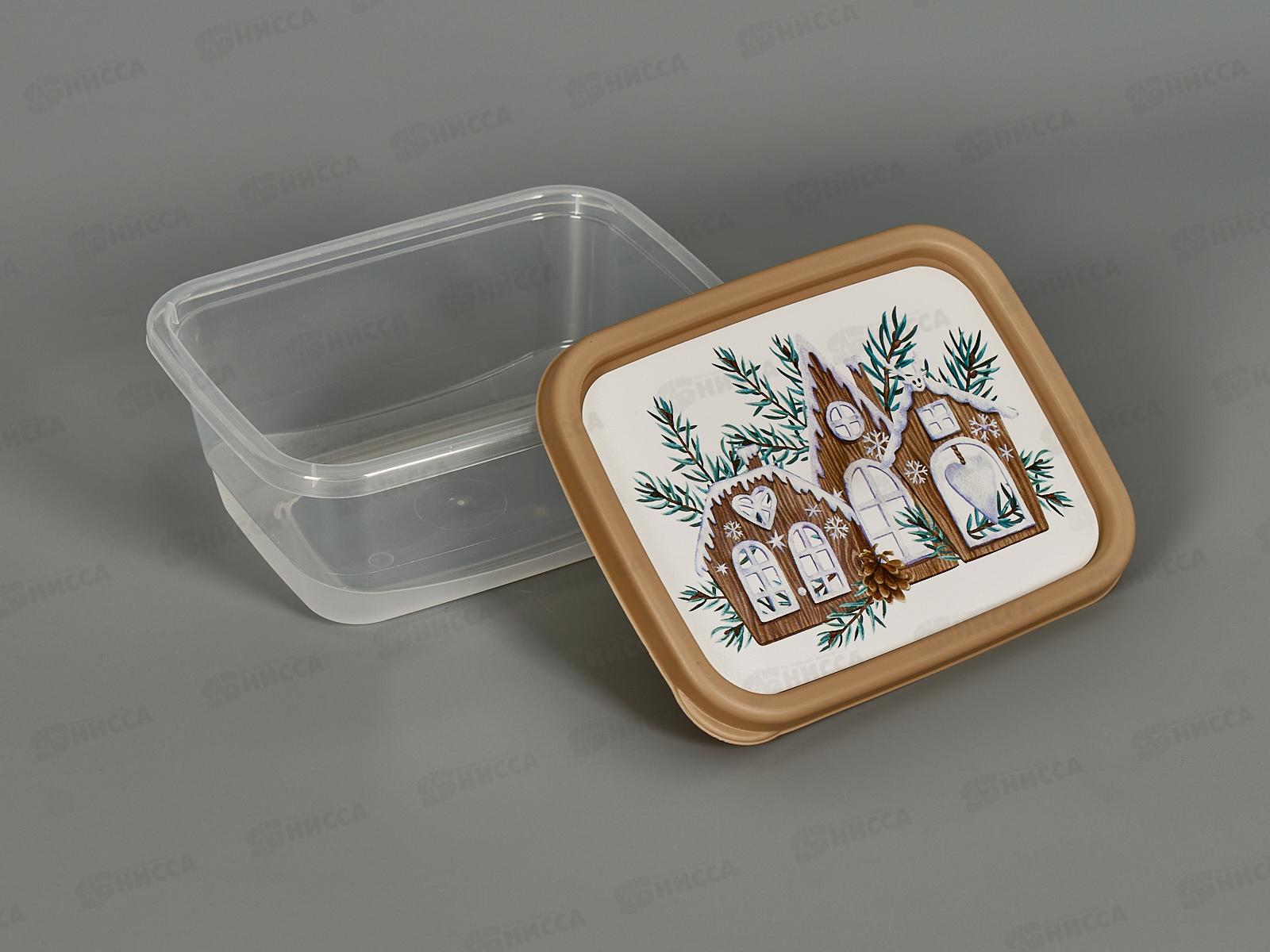 Контейнер для продуктов 0,5л с декором бежевый 221160527/06 *20