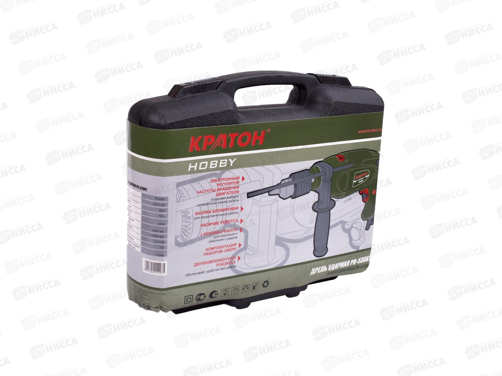 Дрель ударная  530Вт, патрон 1.5-13мм, Кратон, PD-530К1  *4