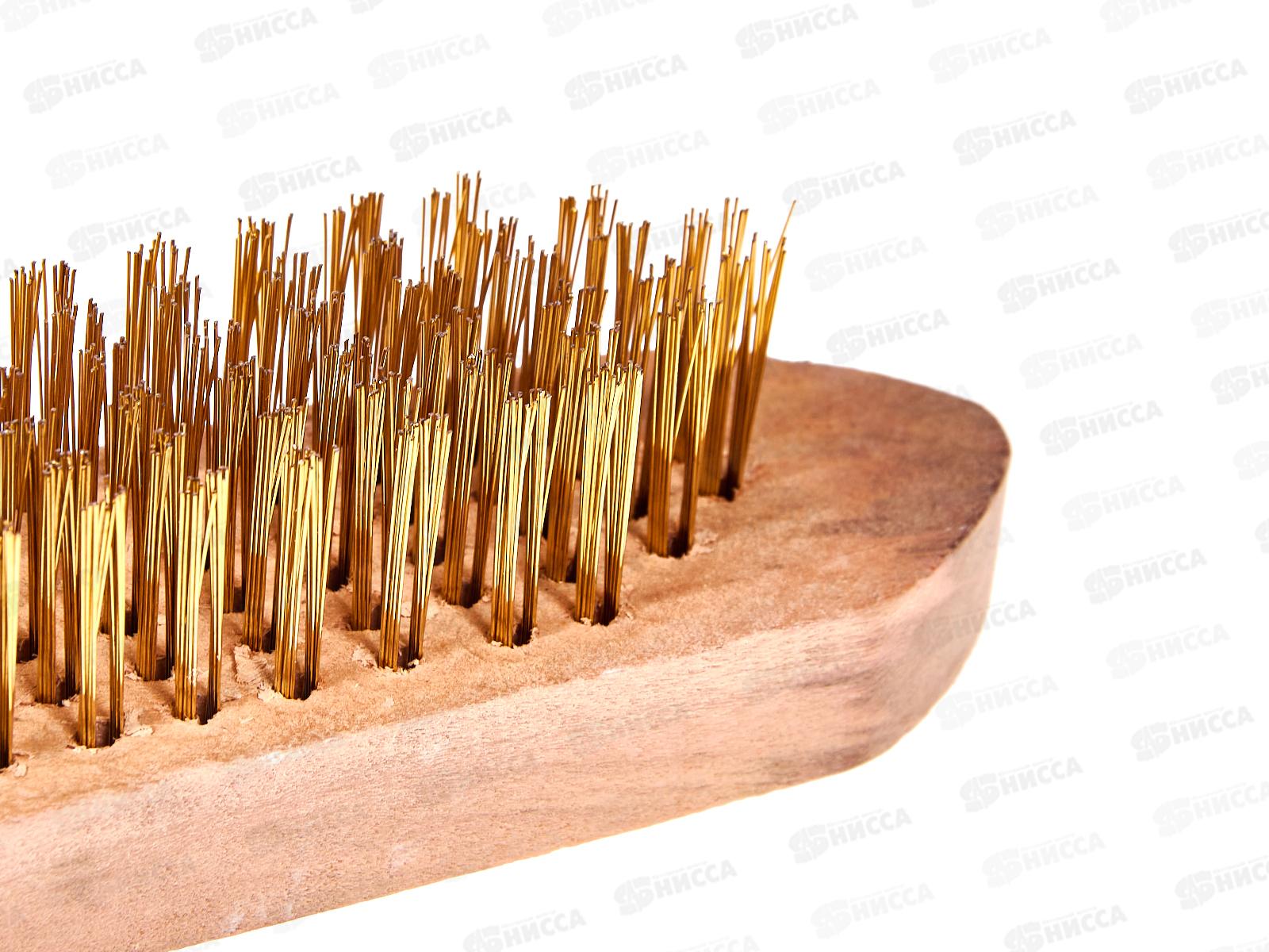 Щетка по металлу с деревянной ручкой 6 рядов 280 мм Kranz, KR-91-1243