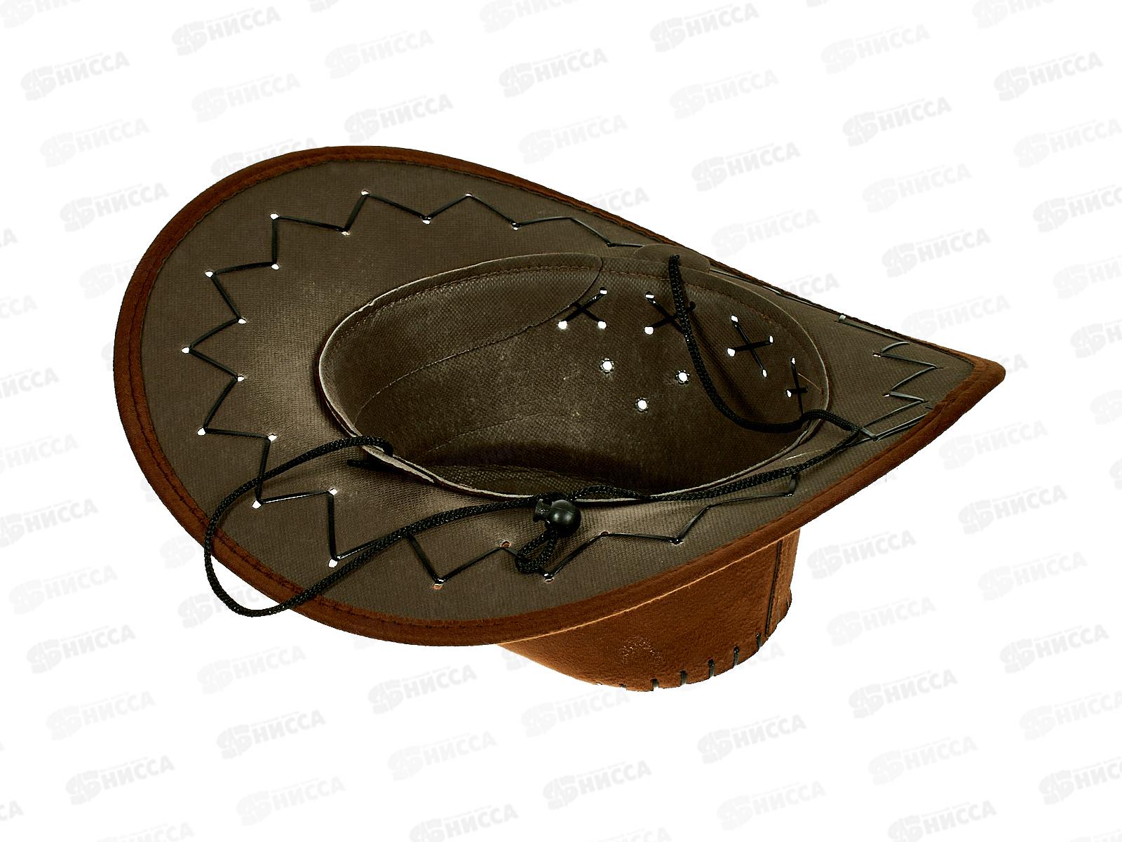 Шляпа карнавальная  &quotКовбой&quot коричневая  770-497