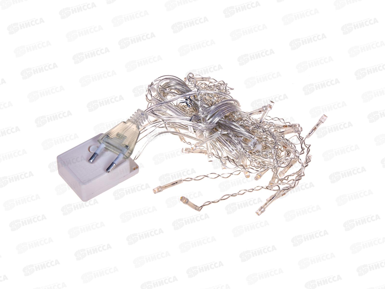 Гирлянда 1,5м*50см Бахрома 48LED теплый  белый 116-012