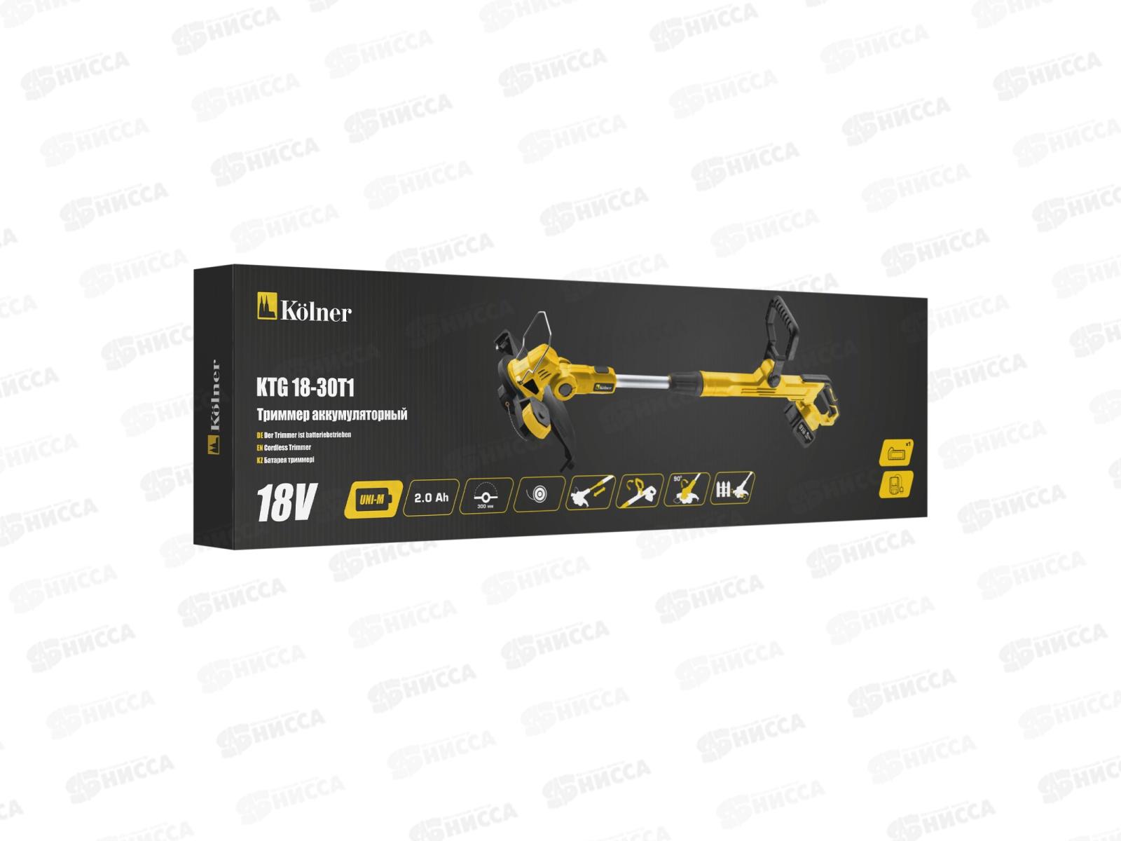 Триммер аккумуляторный 18V UNI-M St 300мм kolner KTG 18-30T1 10000о/м л-1,65мм
