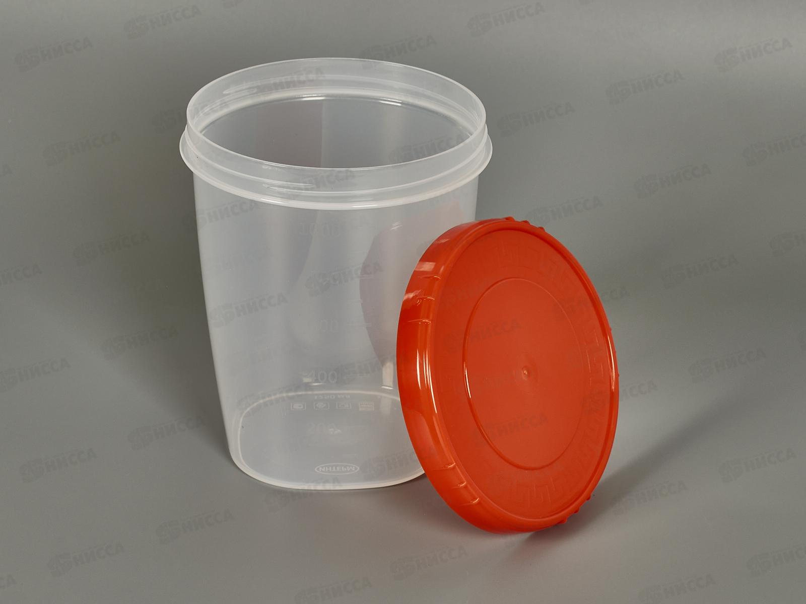 Емкость (Банка) 1250мл Оранжевая крышка *30  ИНТ