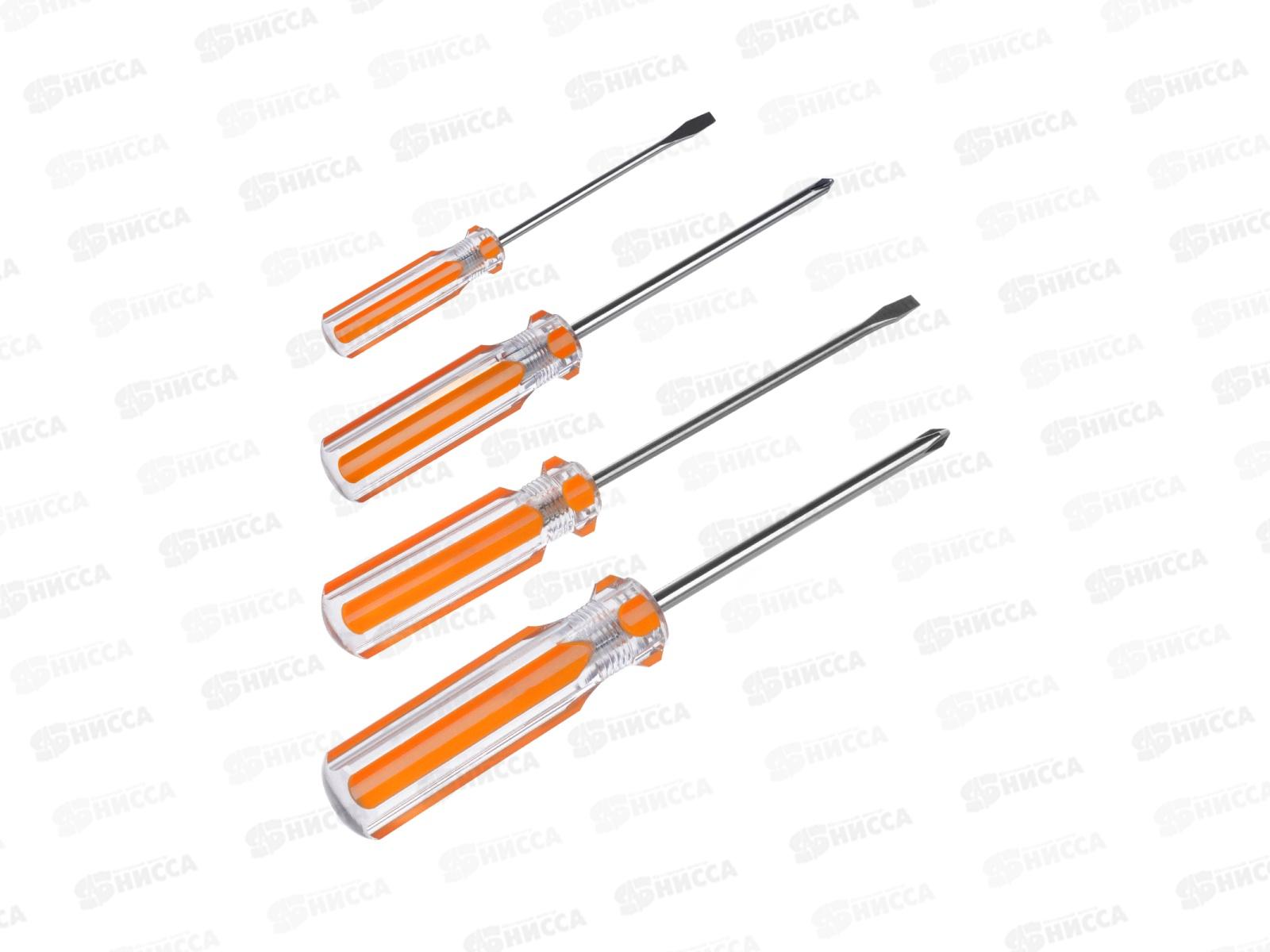 Набор отверток 4шт SL3*75 SL5*100 PH1*75 PH2*100 Гранит TDM 0101