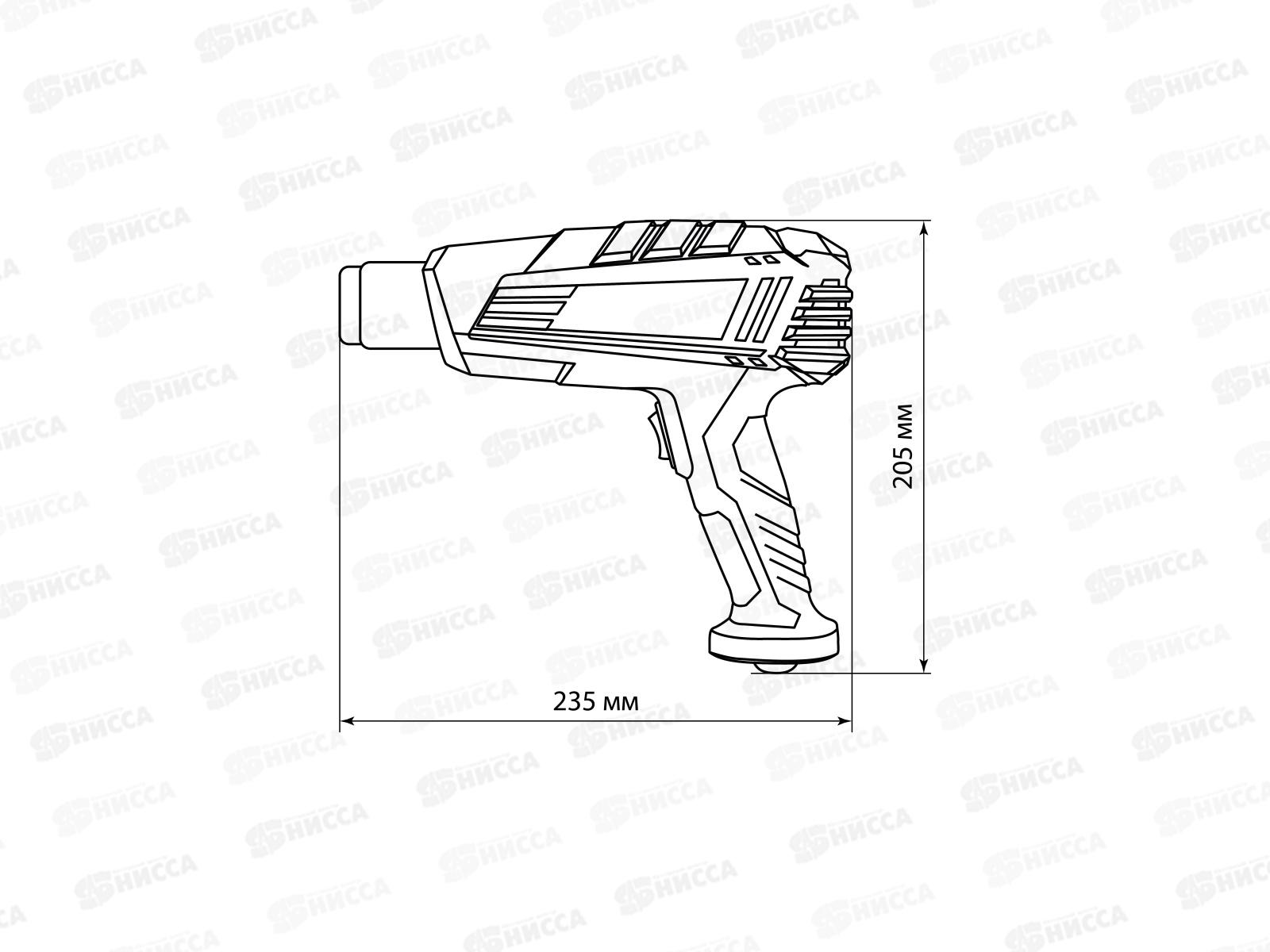 Фен технический ТФ-03 2000Вт, 2р,350/600С TDM Гранит 0103