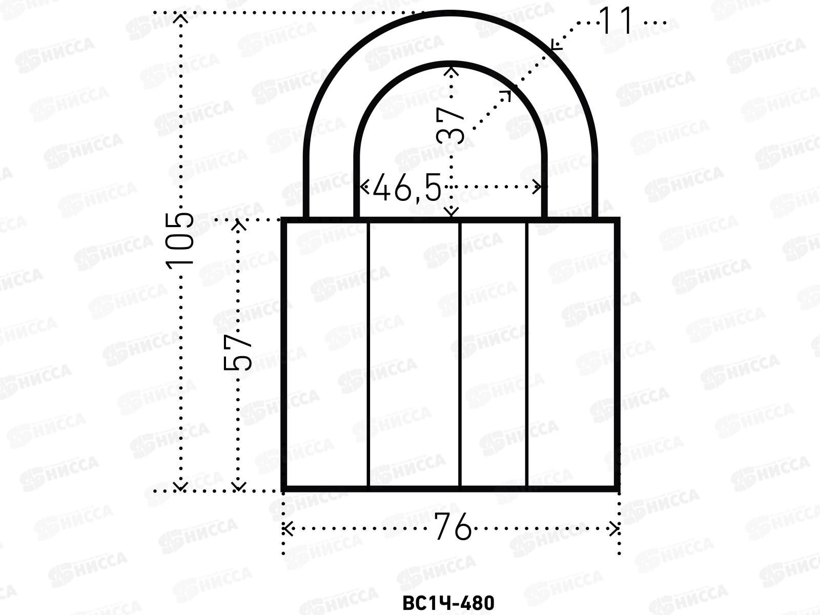 Замок навесной Аллюр ВС1Ч-480 11мм 5кл *6 422