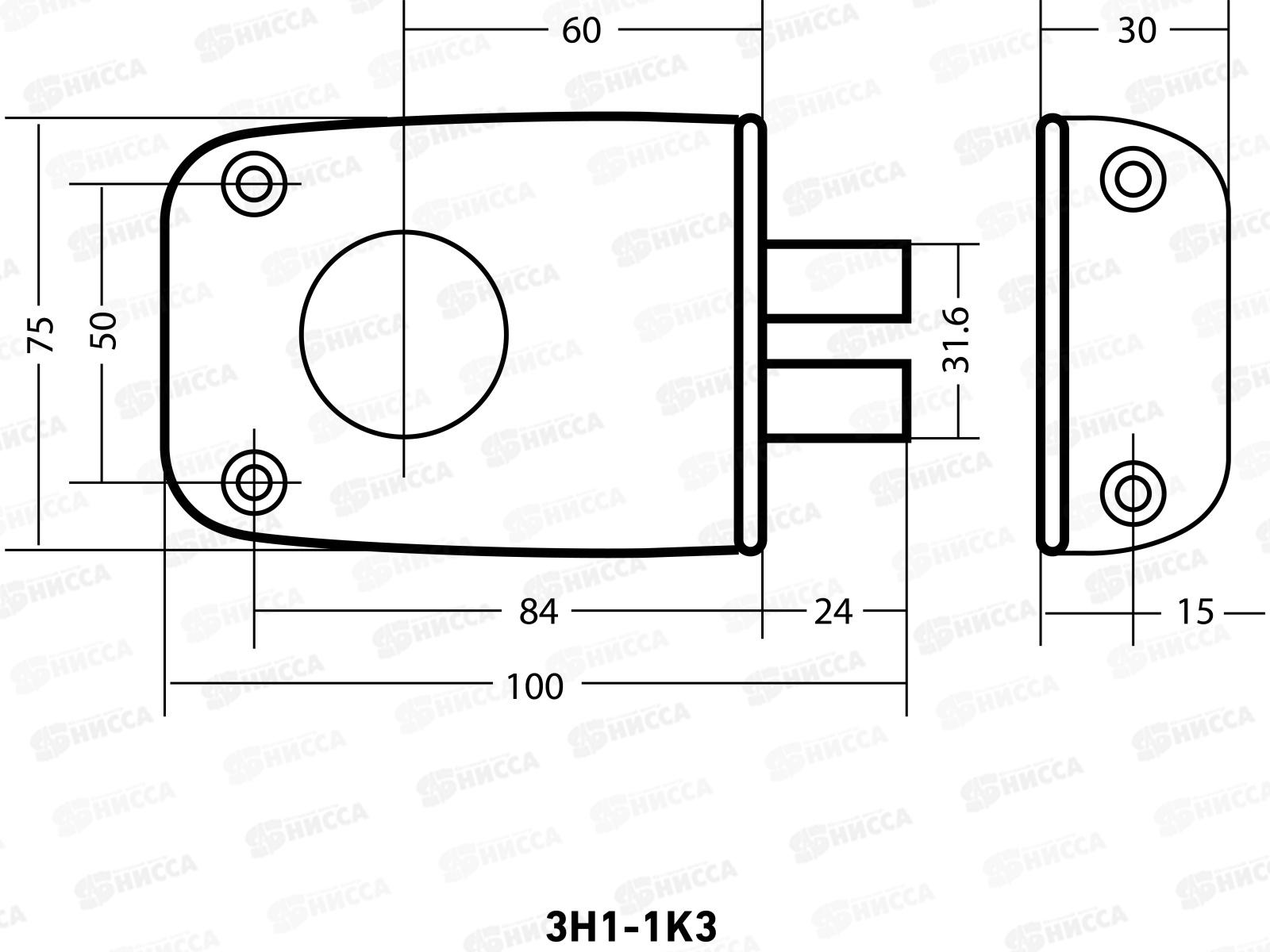 Замок накладной Аллюр ЗН1-1 КЗ *20 676