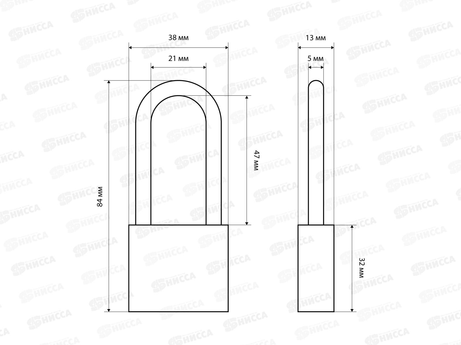 Замок навесной Стандарт HG-340L 5,5мм Европакет *25 387