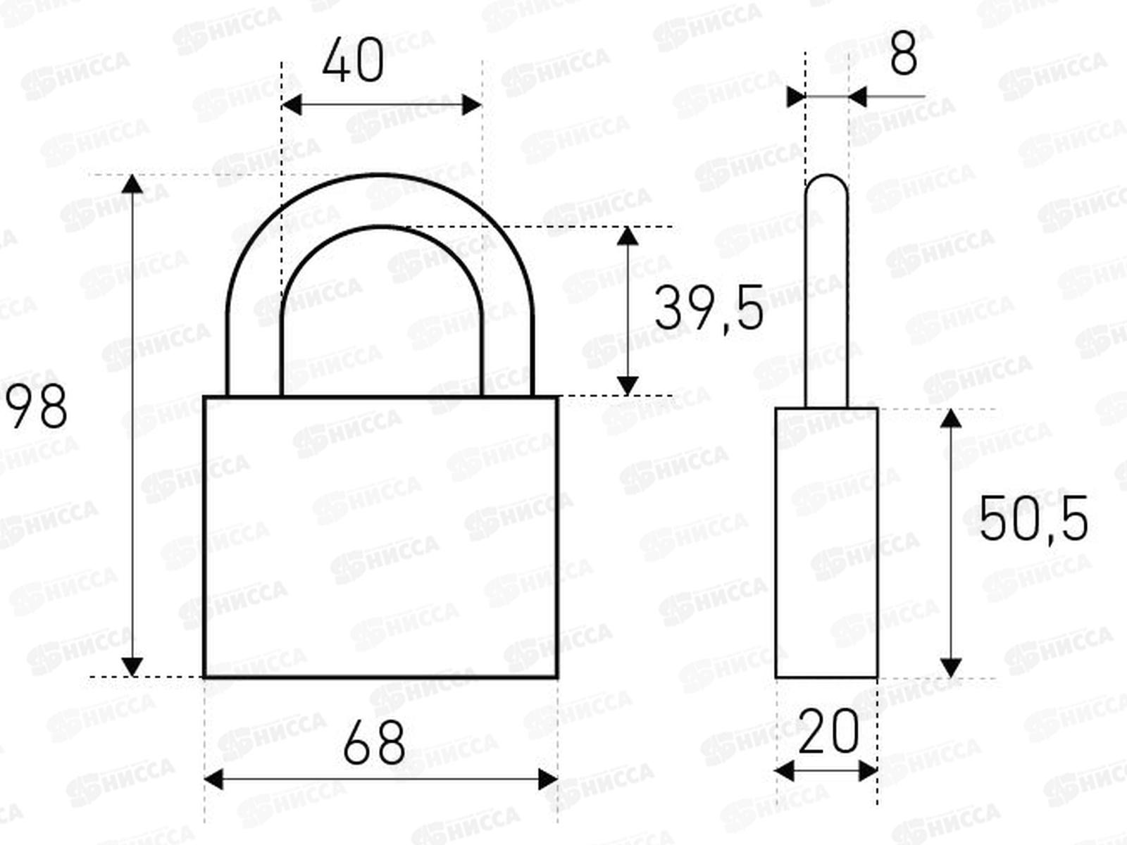 Замок навесной Стандарт HG-375 8мм Европакет *8 869