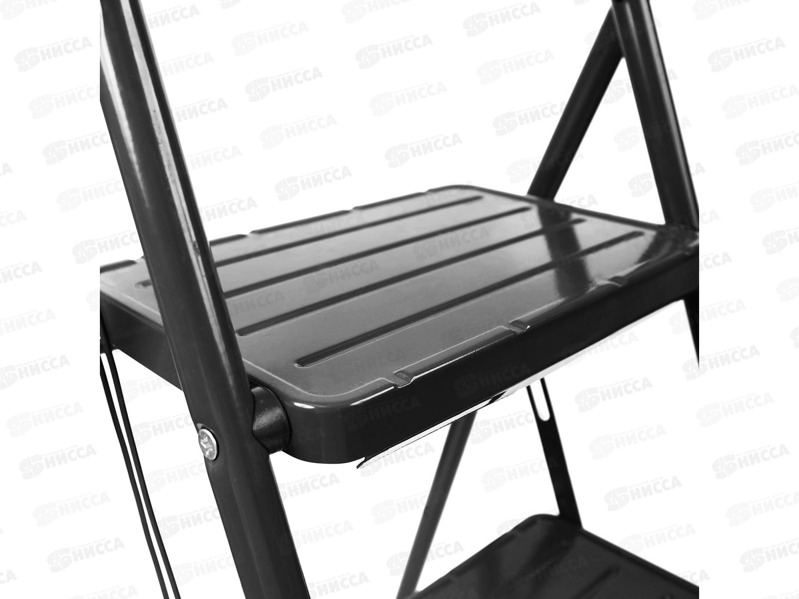 Стремянка с широкими ступенями СМШ3/Ч черный