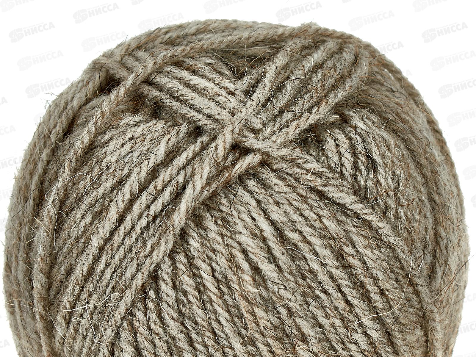 Пряжа Носочная Натурально серый шерсть/акрил 100гр 200м 371