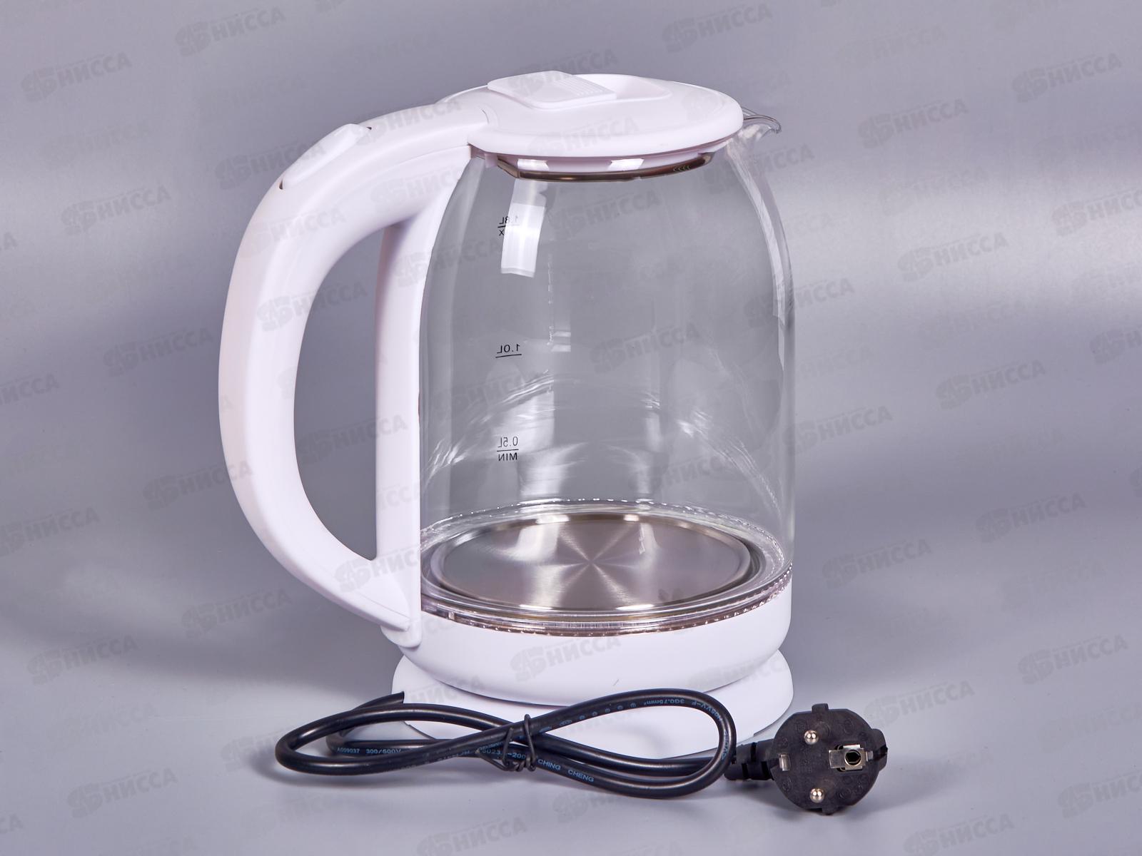 Чайник электрический EC-114 1,8л 1800Вт стекло Белый Добрыня