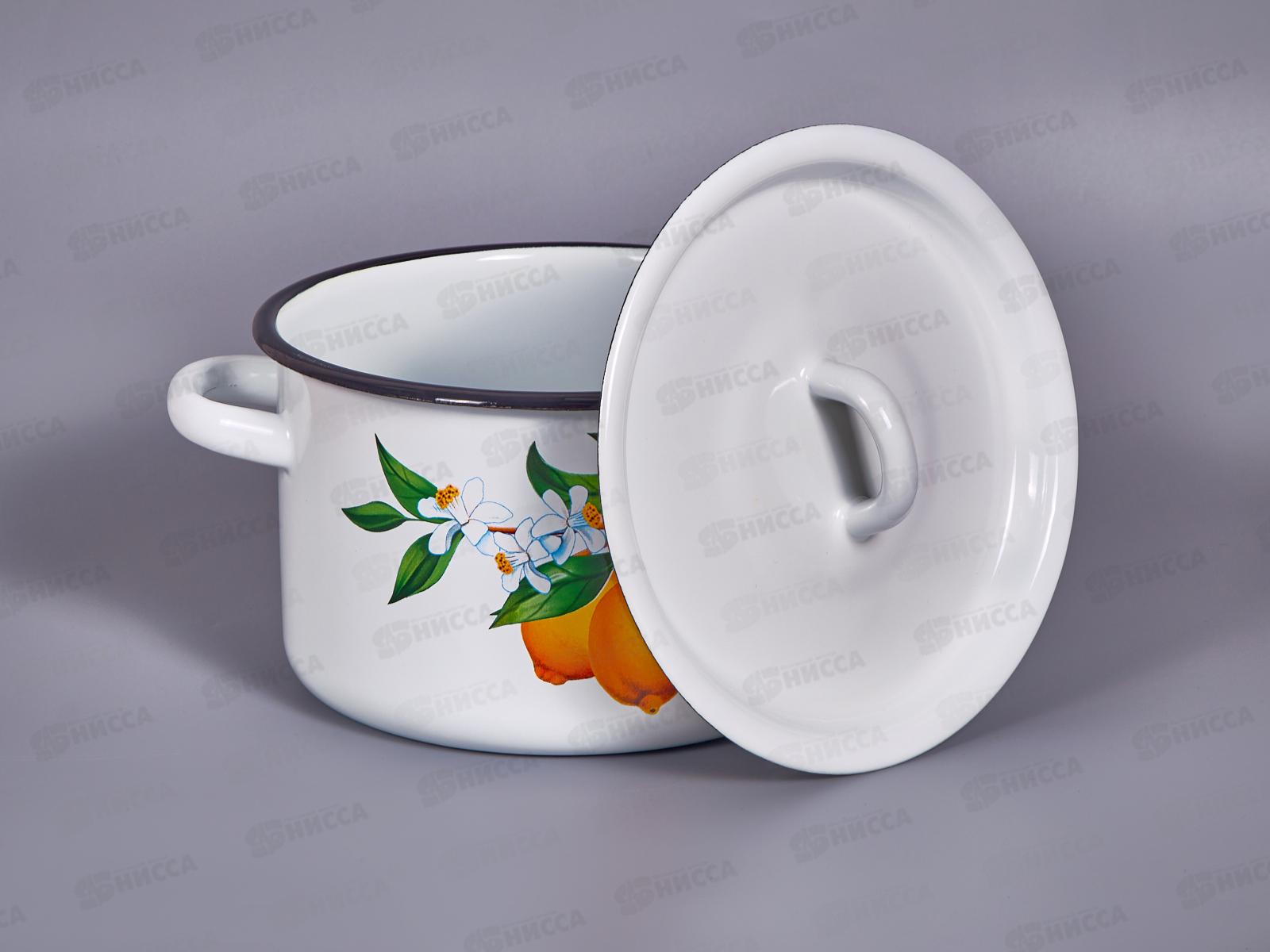 Кастрюля 2,0л эмалированная с рисунком 01-1610.1/4 Лимоны *8