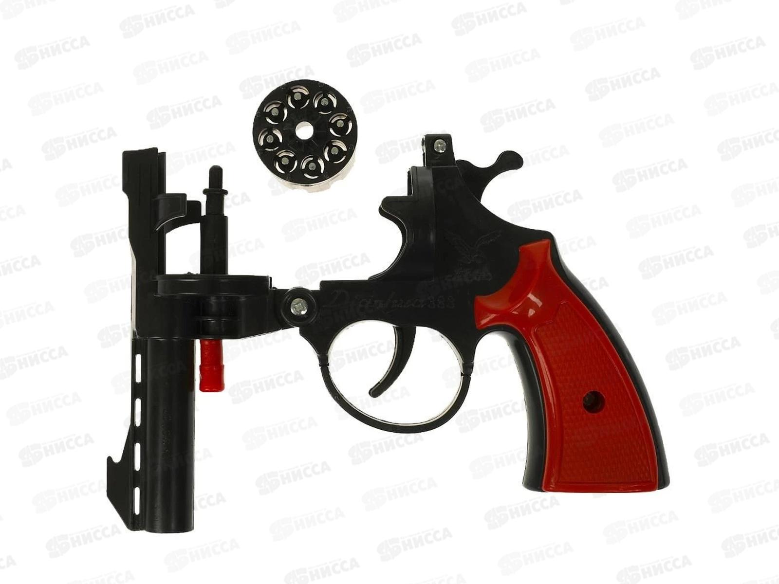 Револьвер для стрельбы пистонами 8 зарядов, 200928010-R-В01 блистер