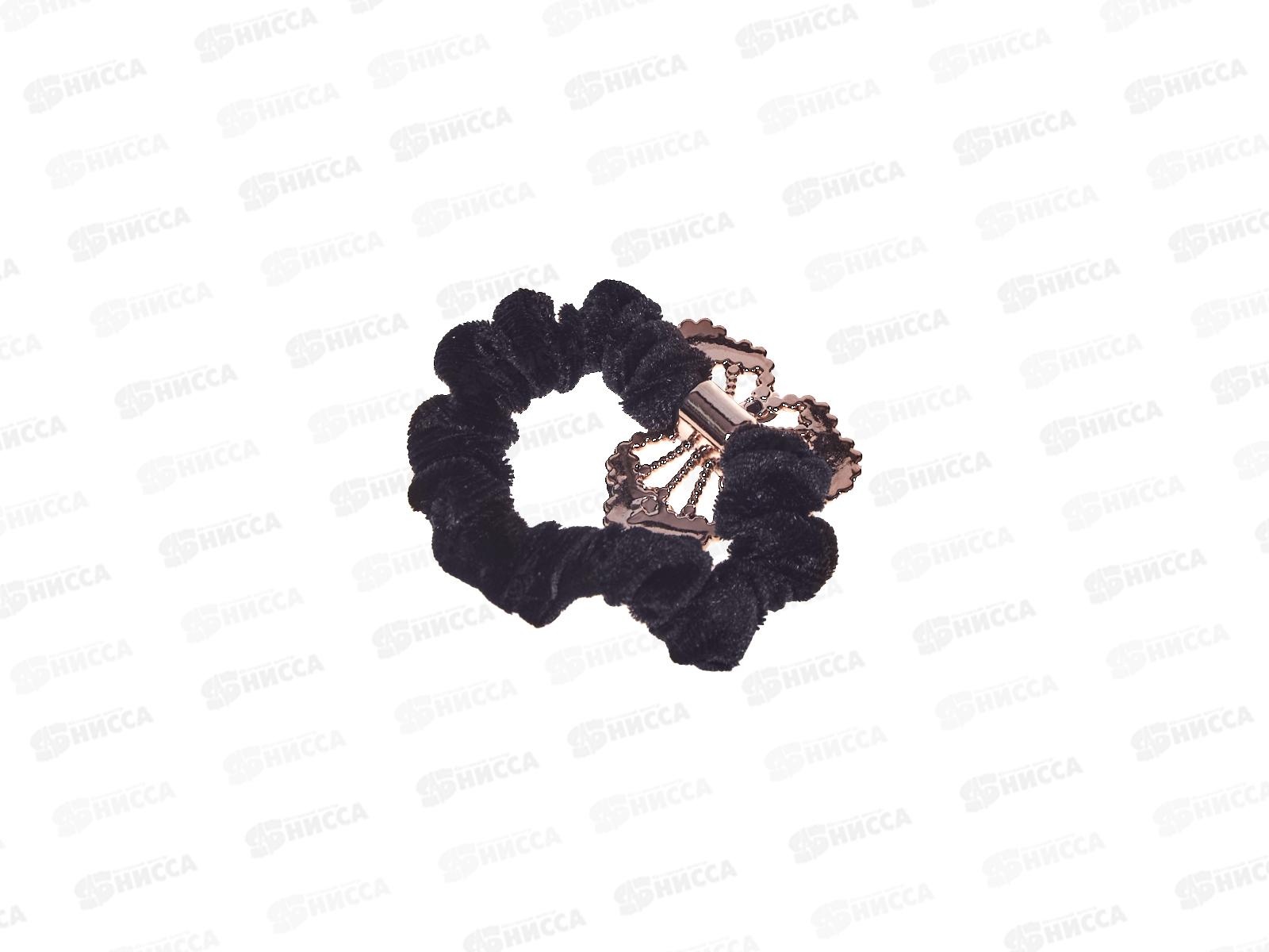 Резинка  для волос &quotЦветок&quot бархат жемчуг стразы №10049 (уп 5шт)