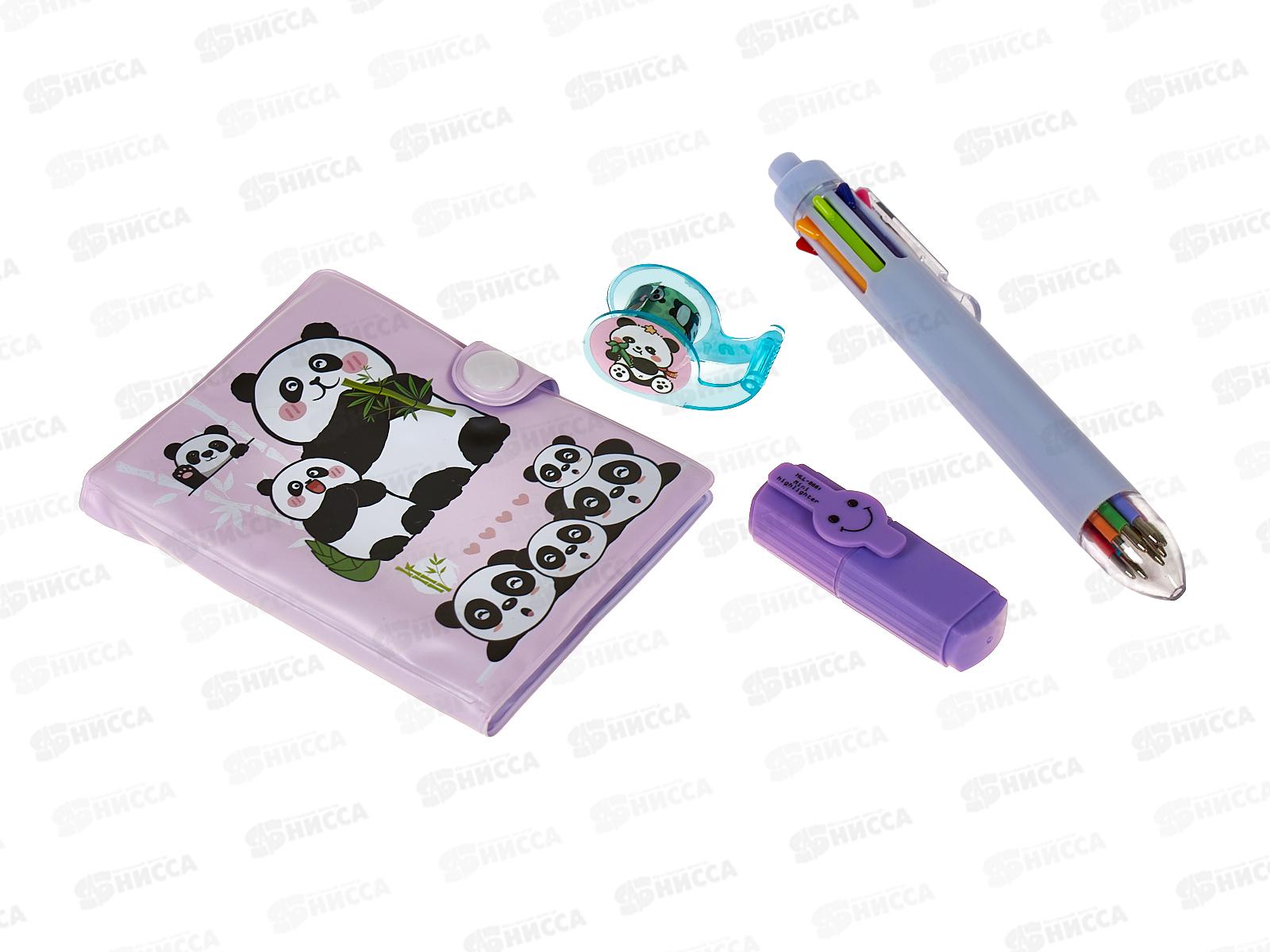 Набор подар. Basir Панда (блокнот+ручка+маркер+скотч) МС-7267