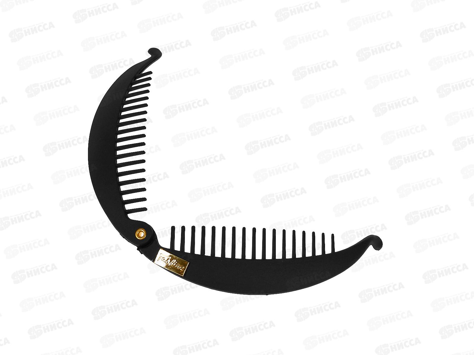 Заколка-банан овал черный №9586