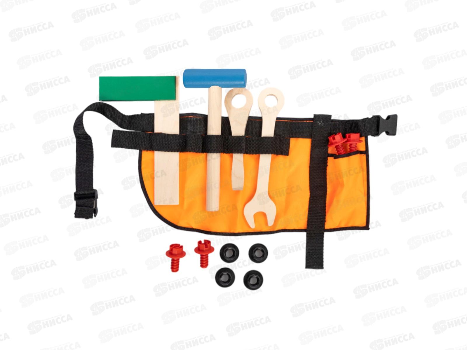 Набор инструментов с поясом 02361 (молоток, ключ, отвертка, уголок, болты, гайки)