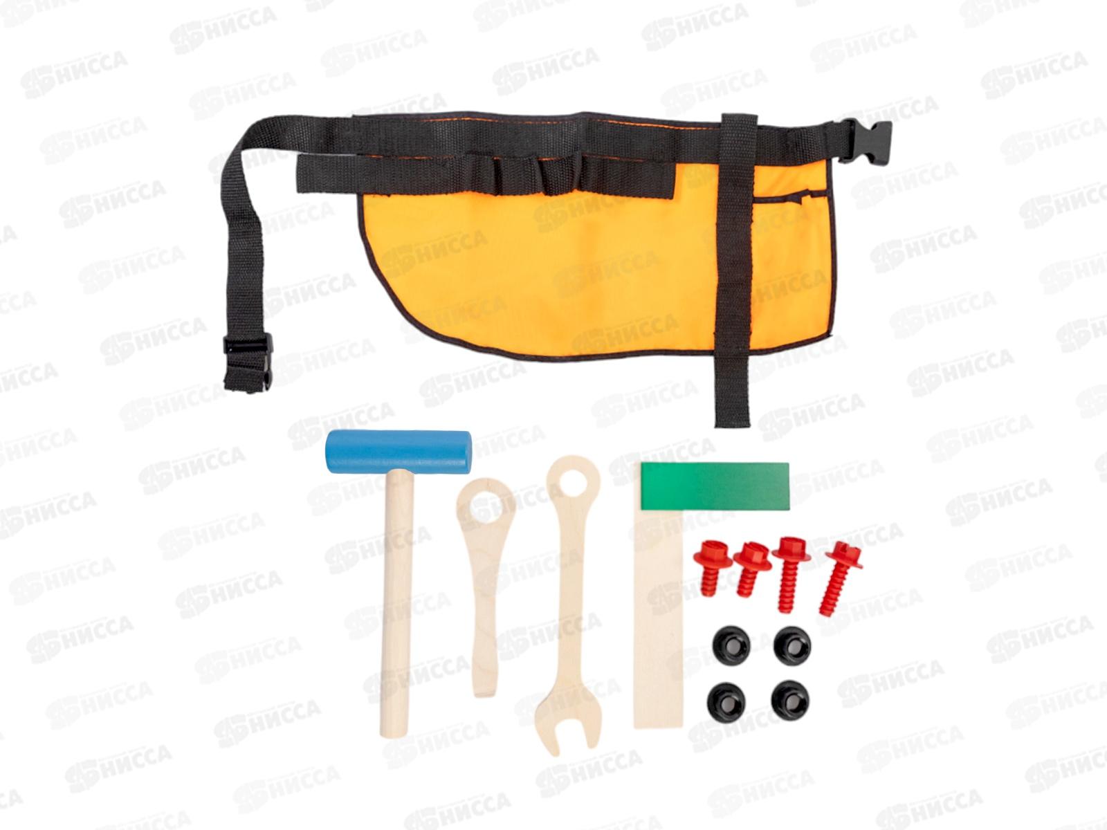 Набор инструментов с поясом 02361 (молоток, ключ, отвертка, уголок, болты, гайки)