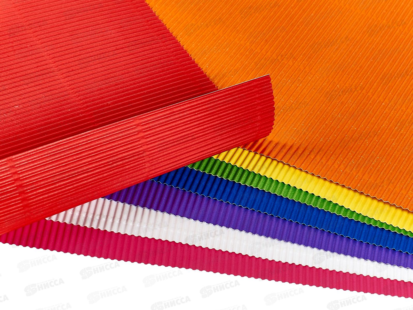 Цветная бум.  Апплика 20*20, 8л 8цв.гофр Разноцветные во С1792-10П *40