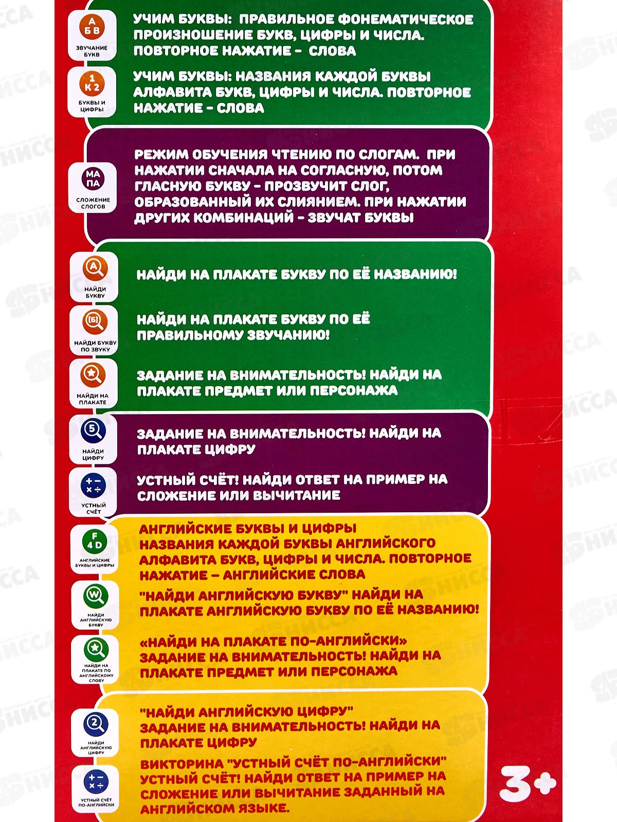 Плакат говорящий &quotРусские и английские буквы, счет, слоги&quot, 1001325