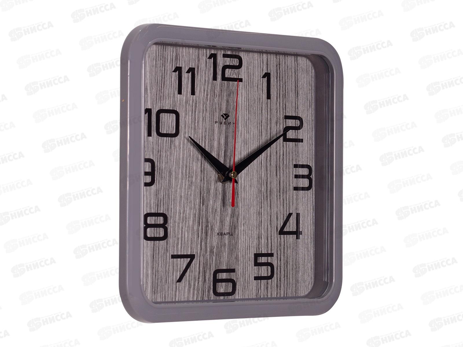 Часы &quot21 Век&quot 2223-012  квадр. 22х22см, корп. сер.  &quotТекстура дерева&quot
